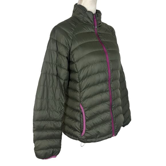 Prana Packable Lyra Down Puffer Winter Jacket Olive Green Lightweight Sz Medium - Picture 4 of 10